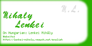 mihaly lenkei business card